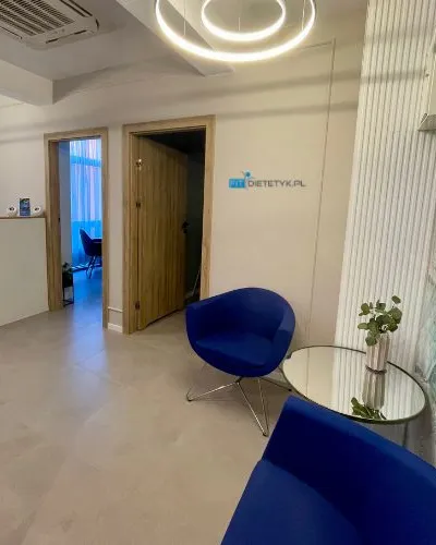 Wnętrze gabinetu Fit Dietetyk — recepcja